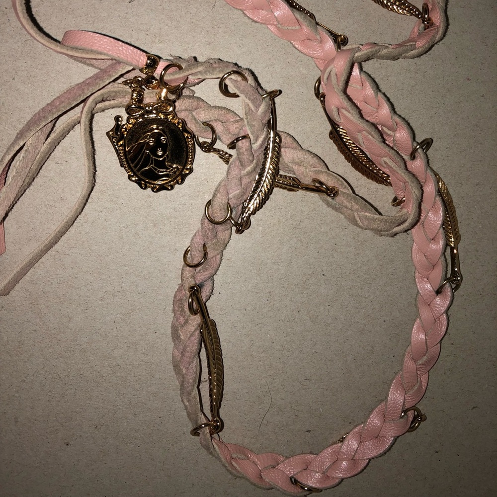 2 Disney Couture Kidada Leather Braided Necklaces